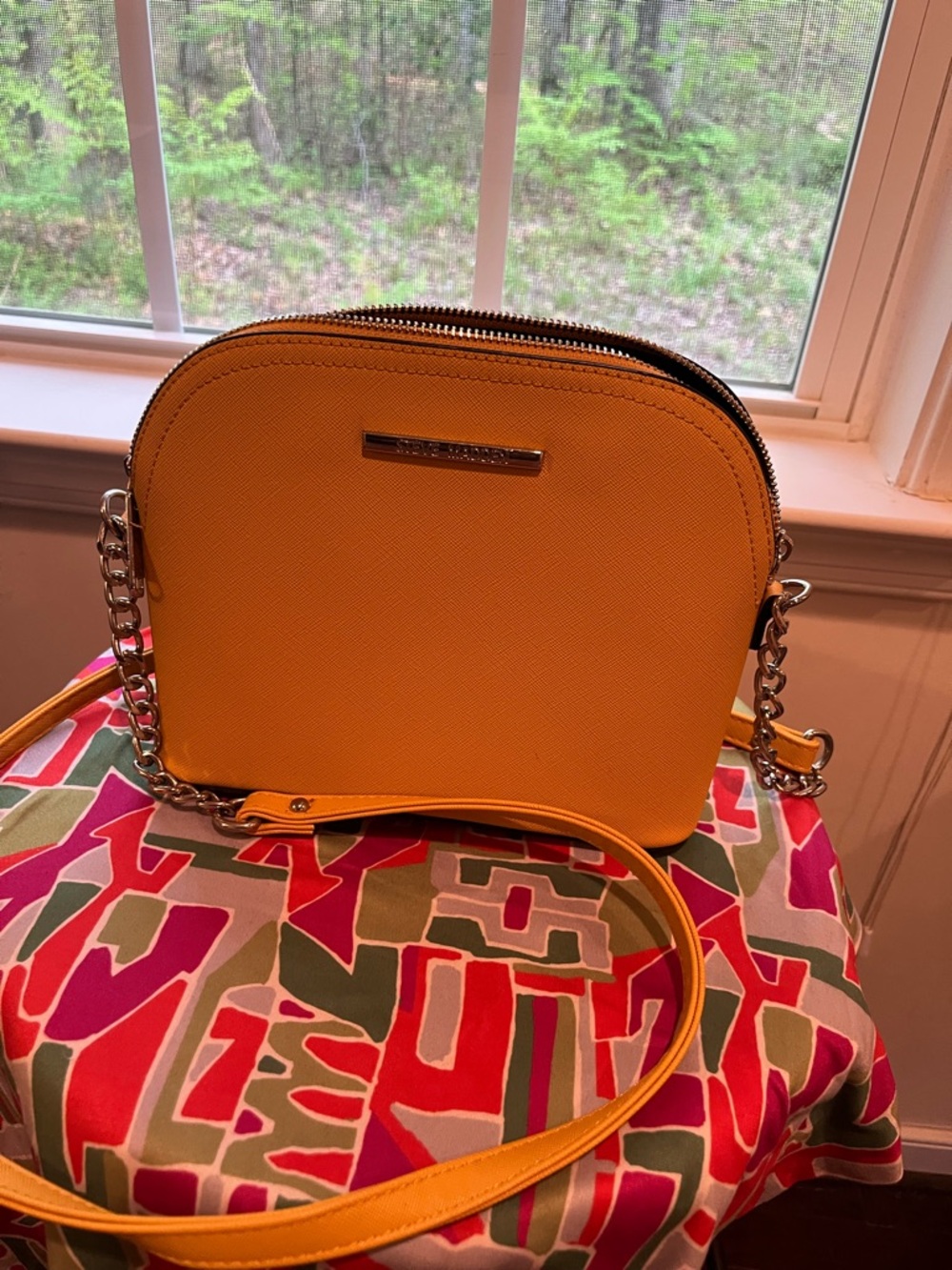 Yellow Crossbody Bag with Chain Strap